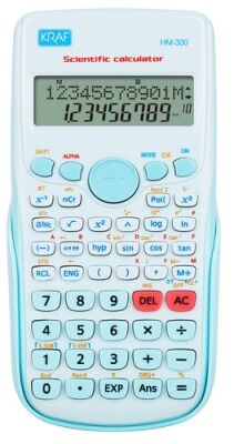 Kraf Bilimsel Fonksiyonlu Hesap Makinesi 12 Hane HM-300 PK Mavi - 1