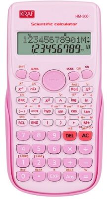 Kraf Bilimsel Fonksiyonlu Hesap Makinesi 12 Hane HM-300 PK Pembe - 1