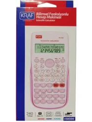 Kraf Bilimsel Fonksiyonlu Hesap Makinesi 12 Hane HM-300 PK Pembe - 3