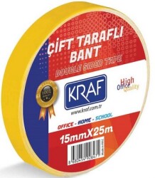 Kraf Çift Taraflı Bant 15mm x 25M 2515G - KRAF