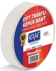 Kraf Çift Taraflı Köpük Bant 15mm x 5M 5015G - KRAF