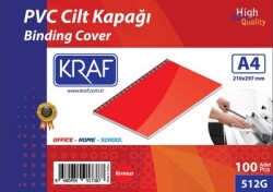 Kraf Cilt Kapağı A4 100 Lü 512G Kırmızı - KRAF