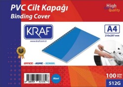 Kraf Cilt Kapağı A4 100 Lü 512G Mavi - KRAF
