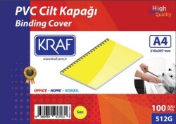 Kraf Cilt Kapağı A4 100 Lü 512G Sarı - KRAF