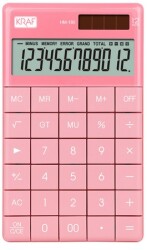 Kraf Hesap Makinesi Masaüstü 12 Hane HM-180 BL Pembe 
