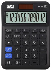 Kraf Hesap Makinesi Masaüstü 12 Hane HM-190 BK Siyah - KRAF