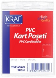Kraf Kart Poşeti Pvc 115X145 mm 100 Lü - KRAF