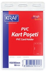 Kraf Kart Poşeti Pvc 115X160 mm 100 Lü - KRAF