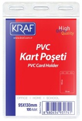 Kraf Kart Poşeti Pvc 95X130 mm 100 Lü - KRAF