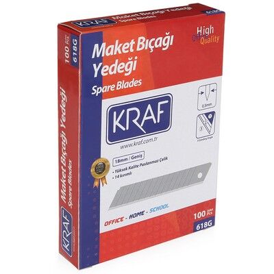 Kraf Maket Bıçağı Yedeği Geniş 100 Lü 618G - 1