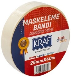 Kraf Maskeleme Bandı 25mmx40M 4025G - KRAF