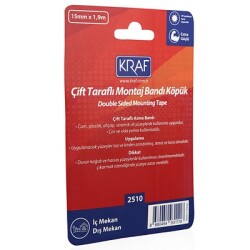 Kraf Montaj Bandı Çift Taraflı Köpük 15mm X 1,9M 2510G - 4