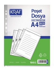 Kraf Poşet Dosya A4 Eco 100Lü 1007 - KRAF