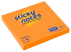 Kraf Yapışkanlı Not Kağıdı 76x76 mm 100 yp Neon Turuncu 7676N-O - KRAF