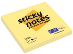 Kraf Yapışkanlı Not Kağıdı 76X76 Sarı 7676 - KRAF