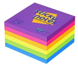 Kraf Yapışkanlı Not Kağıdı Küp 76X76 400Yp Brıght 7676BR - KRAF