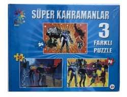 Laco 3xPuzzle Süper Kahramanlar 22x32 cm 24+42+70 Parça - 1