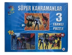 Laco 3xPuzzle Süper Kahramanlar 22x32 cm 24+42+70 Parça - LACO
