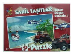 Laco Puzzle Sahil Taşıtlar 22x32 cm 36 Parça - LACO