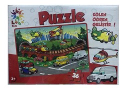 Laco Puzzle Taşıtlar 22x32 cm 36 Parça - LACO