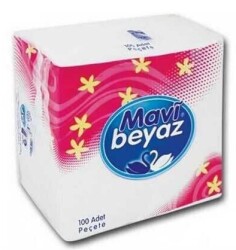 Mavi Beyaz Servis Peçete 30x30 cm 100 lü - MAVİ BEYAZ