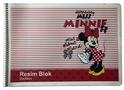 Minnie Mouse 25x35 cm PP Kapak Spiralli Resim Defteri 30 yp - UMUR