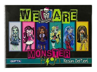 Monster High 25x35 cm Karton Kapak Spiralli Resim Defteri 15 yp - 3