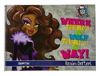 Monster High 25x35 cm Karton Kapak Spiralli Resim Defteri 15 yp - 2