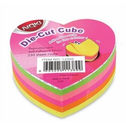 Noki Yapışkanlı Küp Not Kağıdı Kalp Şekilli 250 yp - NOKİ