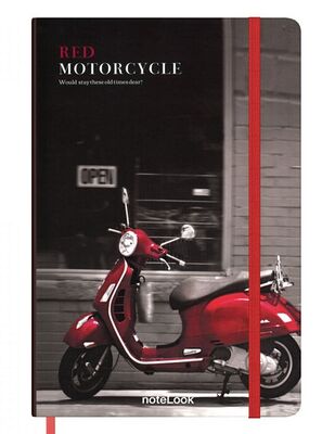Notelook Defter A5 Red Motorcycle , Çizgili 100 yp - 1
