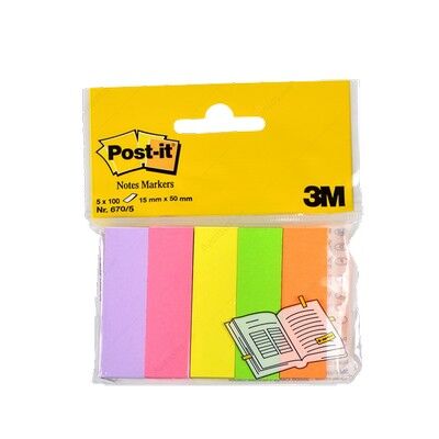 Post-it 670/5 Not Sayfa İşareti 100 yp x 5 Renk - 1