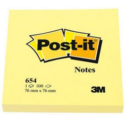 Post-it 654 Yapışkanlı Not Kağıdı 76x76 mm 100 yp - POST-IT