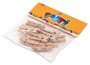 Puti Ahşap Küçük Mandal Naturel 24 Lü - 1