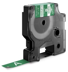 RhinoPRO Renkli Vinil Şerit 12mmx5,5m Yeşil/Beyaz - DYMO