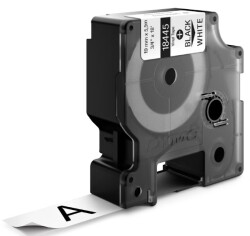 RhinoPRO Renkli Vinil Şerit 19mmx5,5m Beyaz/Siyah - DYMO