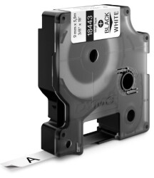 RhinoPRO Renkli Vinil Şerit 9mmx5,5m Beyaz/Siyah - DYMO