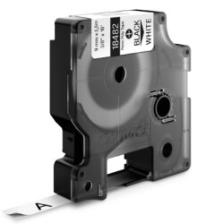 RhinoPRO SabitPolyester Şerit 9mmx5,5m Beyaz/Siyah - DYMO