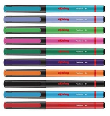 Rotring Fineliner, Keçe Uçlu Kalem, 10 Renk Blister - 2