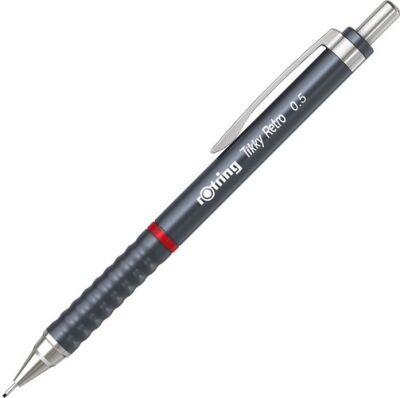 Rotring Tikky Retro Mekanik Kurşun Kalem, Metalik Gri 0,5 mm - 1