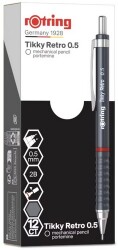 Rotring Tikky Retro Mekanik Kurşun Kalem, Metalik Gri 0,5 mm - 6