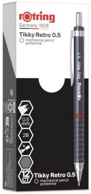 Rotring Tikky Retro Mekanik Kurşun Kalem, Metalik Gri 0,5 mm - 6