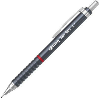 Rotring Tikky Retro Mekanik Kurşun Kalem, Metalik Gri 0,7 mm - 1