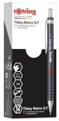 Rotring Tikky Retro Mekanik Kurşun Kalem, Metalik Gri 0,7 mm - 6