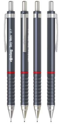 Rotring Tikky Retro Mekanik Kurşun Kalem, Metalik Gri 0,7 mm - 2