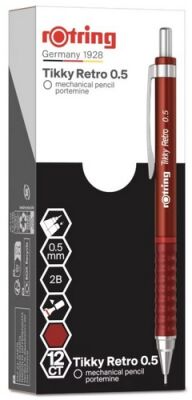 Rotring Tikky Retro Mekanik Kurşun Kalem, Metalik Kırmızı 0,5 mm - 6