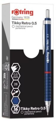 Rotring Tikky Retro Mekanik Kurşun Kalem, Metalik Mavi 0,5 mm - 6