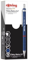 Rotring Tikky Retro Mekanik Kurşun Kalem, Metalik Mavi 0,7 mm - 6