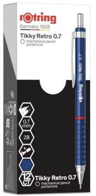 Rotring Tikky Retro Mekanik Kurşun Kalem, Metalik Mavi 0,7 mm - 6
