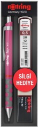Rotring Tikky Versatil+Min+Silgi Okul Seti, Ahududu Pembe 0,5 mm - ROTRING