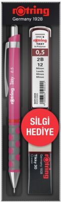 Rotring Tikky Versatil+Min+Silgi Okul Seti, Ahududu Pembe 0,5 mm - 1